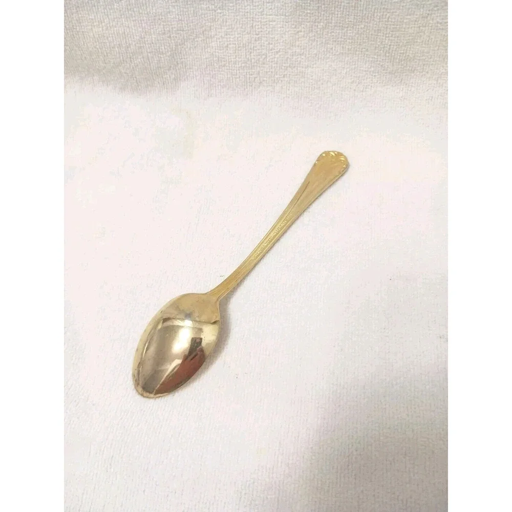 Hampton Silversmiths Gold Electroplate Elegant Scroll Deco Teaspoon Replacement